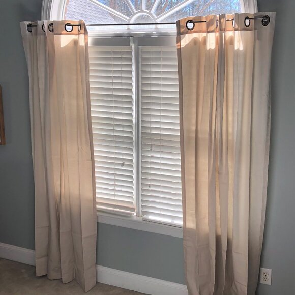 Draperies Curtains Full length panels w/rings 83.5 in h - Mid Century Modern - Picture 1 of 6